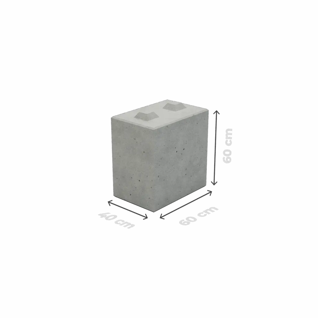 Betónový blok 40 cm – 40×60×60 cm – foto 2