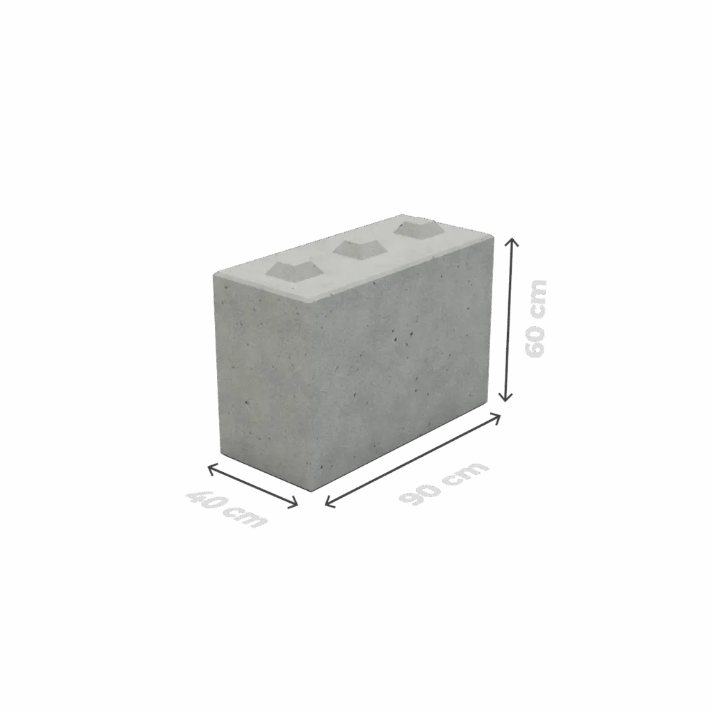 Betónový blok 40 cm – 40×90×60 cm – foto 2