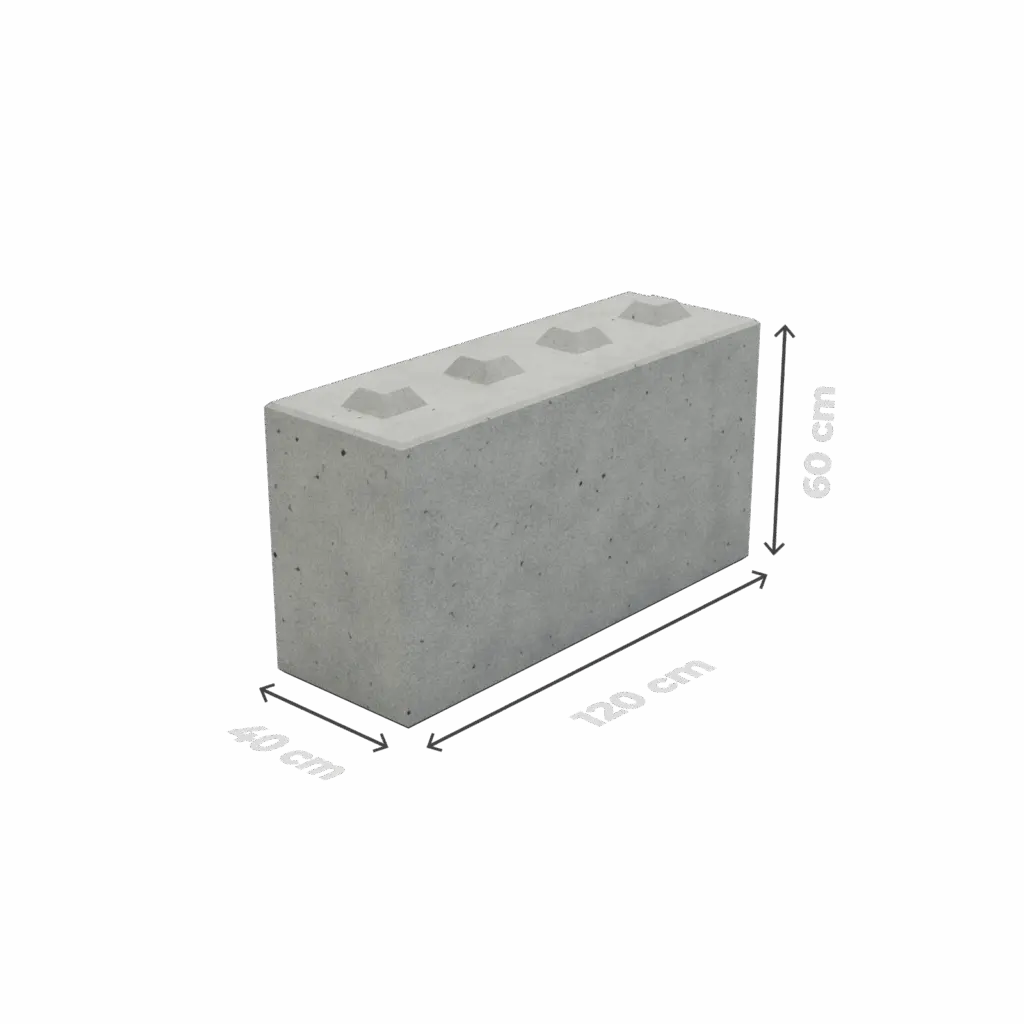Betónový blok 40 cm – 40×120×60 cm – foto 2
