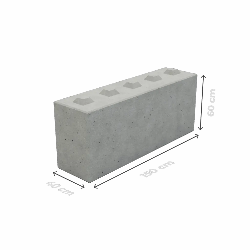 Betónový blok 40 cm – 40×150×60 cm – foto 2