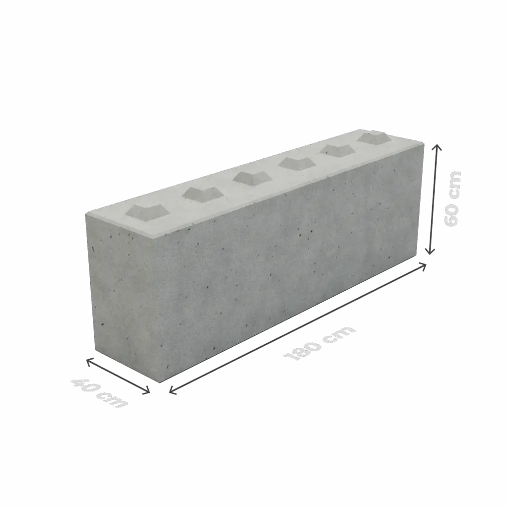 Betónový blok 40 cm – 40×180×60 cm – foto 2