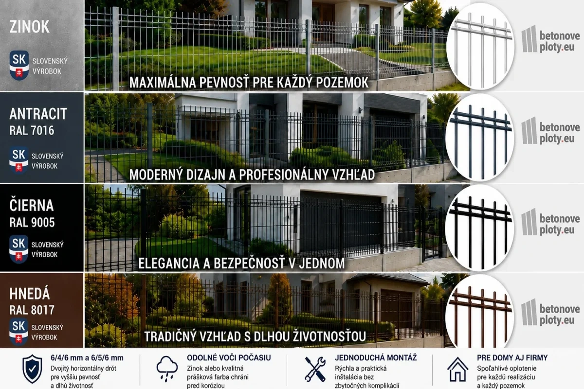 2D Plotový panel – Ako jednotlivé odtiene vyzerajú na hotovom oplotení