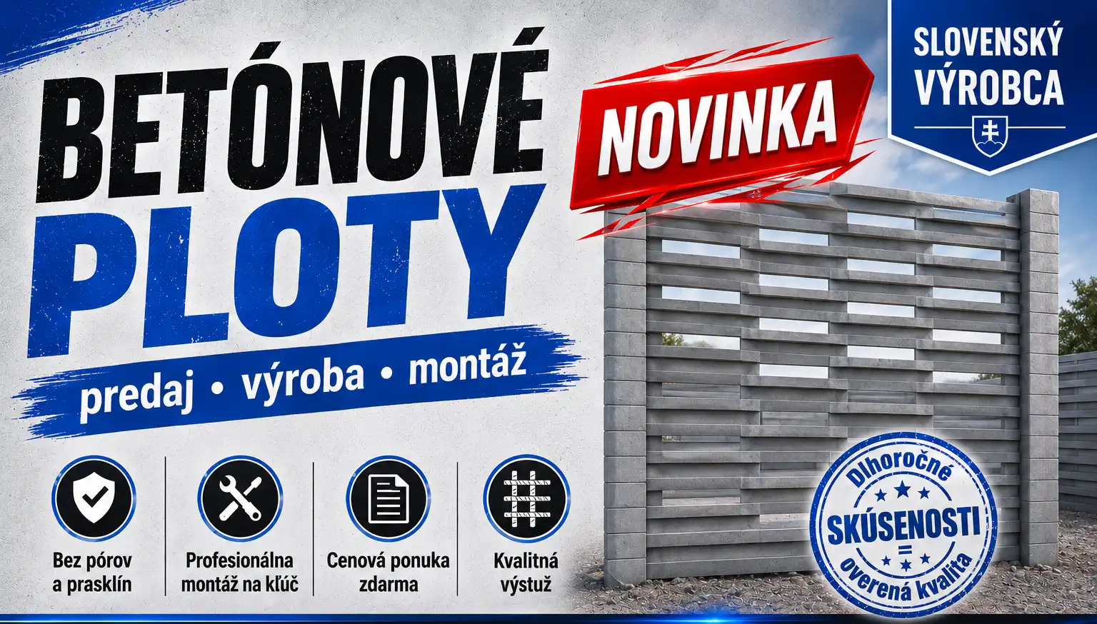 Betónový plot — ukážka realizácie